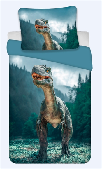 10: Dinosaur sengetøj - 140x200 cm - Raptor - Dynebetræk med 2 i 1 design - Dino sengesæt i 100% bomuld